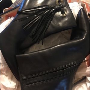 Via Spiga Black Bootie w/Tassels